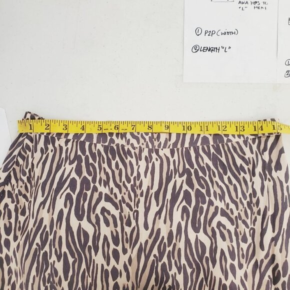 Wilfred by Aritzia Animal Print Lightweight A-Line Midi Skirt size 10 (A-3) - Picture 8 of 10